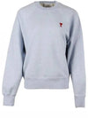 Cotton Heart Logo Sweatshirt Blue - AMI - BALAAN 2