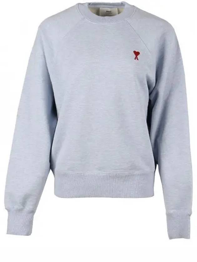 Cotton Heart Logo Sweatshirt Blue - AMI - BALAAN 2