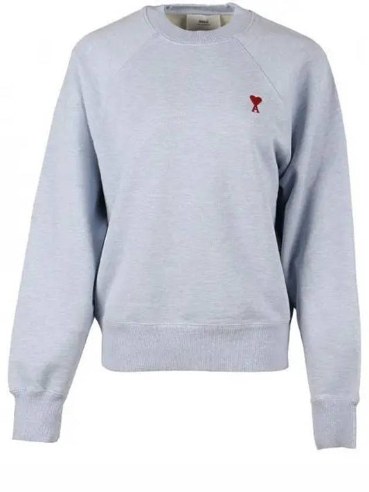 Cotton Heart Logo Sweatshirt Blue - AMI - BALAAN 2