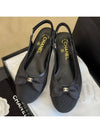 Ribbon Logo Slingback Flat Shoes Shoes Shoes Black - CHANEL - BALAAN 7