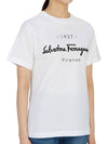 Salvatore 1927 Signature Short Sleeve T-Shirt White - SALVATORE FERRAGAMO - BALAAN.