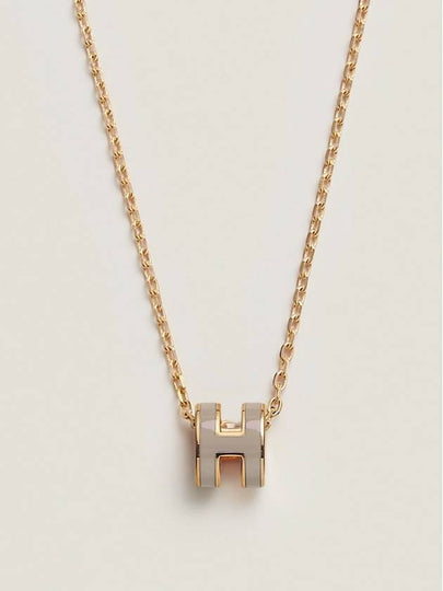 Mini Pop H Pendant Necklace Gold Marron Glace - HERMES - BALAAN 2