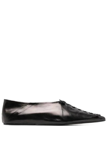 Women's Braided Detail Pointed Toe Flats Black - JIL SANDER - BALAAN 1