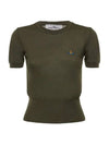 ORB Logo Short Sleeve Knit Top Green - VIVIENNE WESTWOOD - BALAAN 3