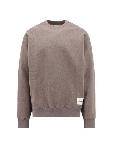 Logo Patch Crew Neck Oversized Sweatshirt Brown - JIL SANDER - BALAAN 1