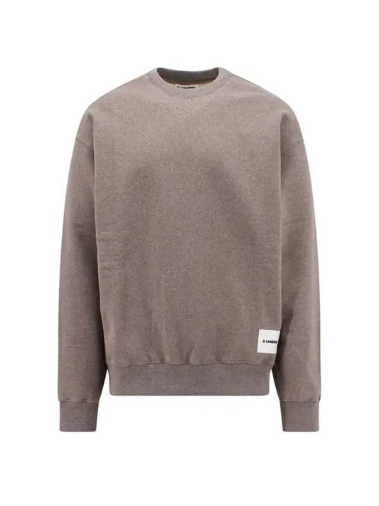 Logo Patch Crew Neck Oversized Sweatshirt Brown - JIL SANDER - BALAAN 1