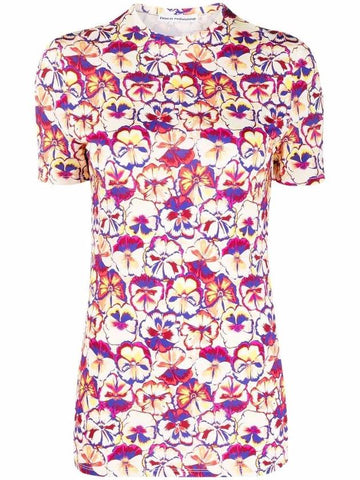 Rabanne Short-Sleeved T-Shirt With Floral Print - PACO RABANNE - BALAAN 1