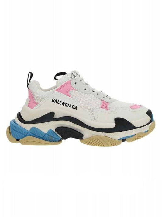 Triple S Low Top Sneakers White Pink Blue - BALENCIAGA - BALAAN.