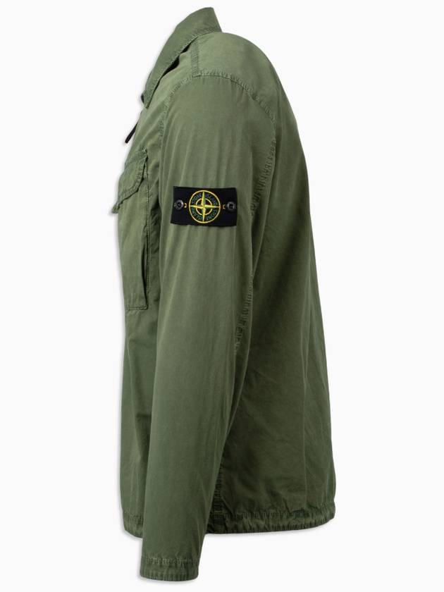 Wappen Patch Old Effect Zip-Up Jacket Green - STONE ISLAND - BALAAN 3