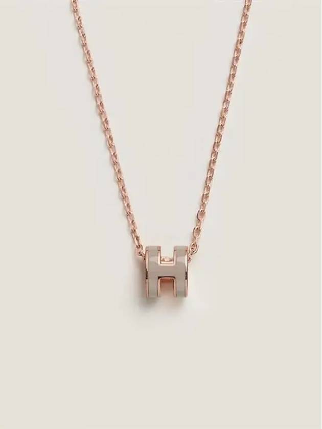 Mini Pop H Pendant Rose Gold & Marron Glace - HERMES - BALAAN 5