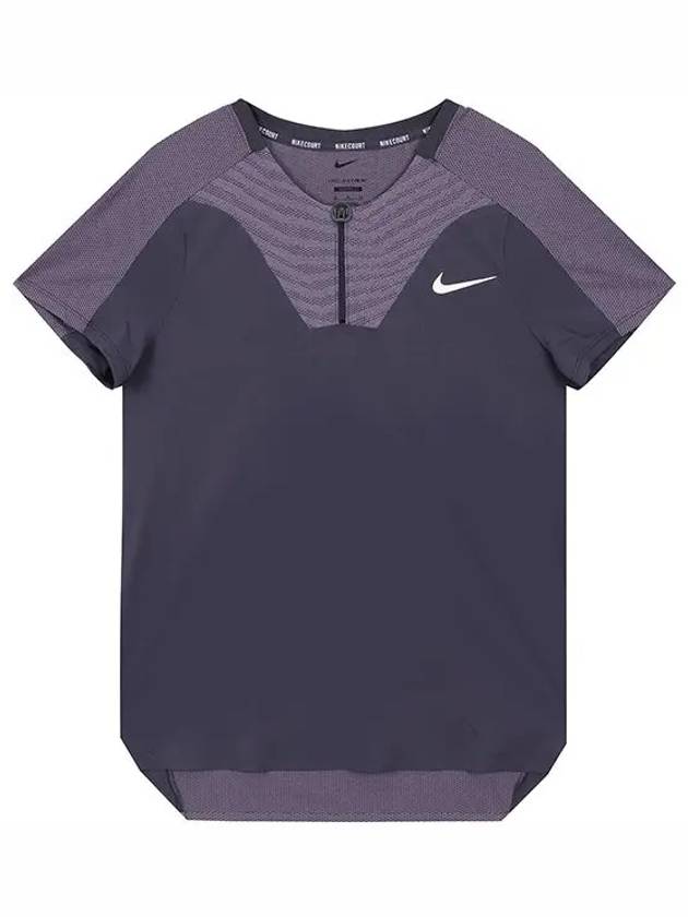 Court Dri Fit ADV Slam Tennis Short Sleeve T-Shirt Purple - NIKE - BALAAN 3