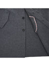 Arm Banding Striped Car Voile Wool Single Coat Grey - THOM BROWNE - BALAAN 10