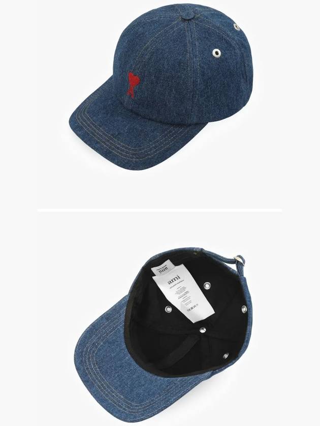 Embroidered Logo Ball Cap Blue - AMI - BALAAN 4