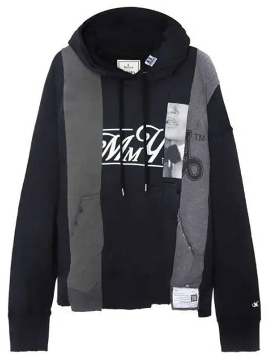 MAISON 23 A10HD581 BLACK Multi-panel hoodie - MIHARA YASUHIRO - BALAAN 2