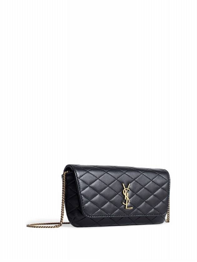 Gaby Chain Quilting Leather Cross Bag Black - SAINT LAURENT - BALAAN 7