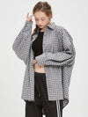 oversized balloon check shirt black white - MOO - BALAAN 2