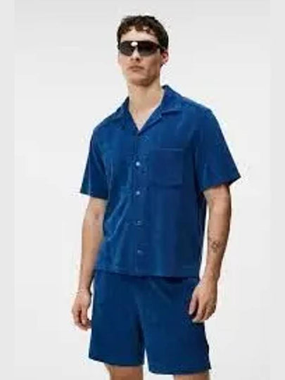 Ted Terry Resort Short Sleeve Shirt Estate Blue - J.LINDEBERG - BALAAN 2