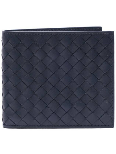 Intrecciato Calf Leather Half Wallet Navy - BOTTEGA VENETA - BALAAN 2