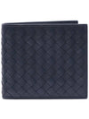 Intrecciato Calf Leather Half Wallet Navy - BOTTEGA VENETA - BALAAN 3