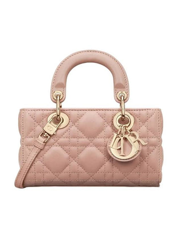 Lady D Joy Cannage Lambskin Micro Tote Bag Powder Pink - DIOR - BALAAN 1