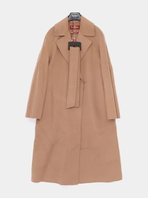 Cles Wool Cashmere Single Coat Camel - MAX MARA - BALAAN 4