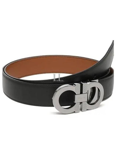 Reversible Leather Belt Black - SALVATORE FERRAGAMO - BALAAN 2