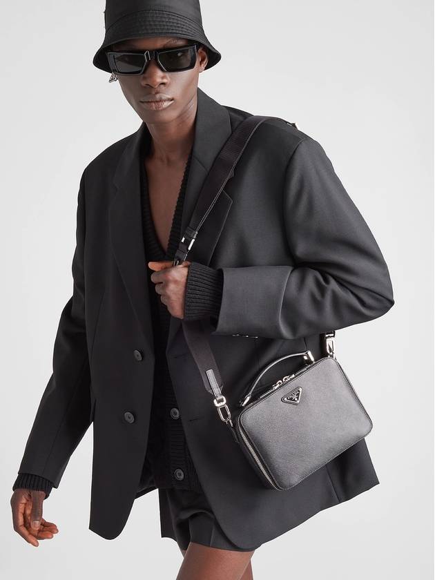 Saffiano Leather Brief Case Black - PRADA - BALAAN.