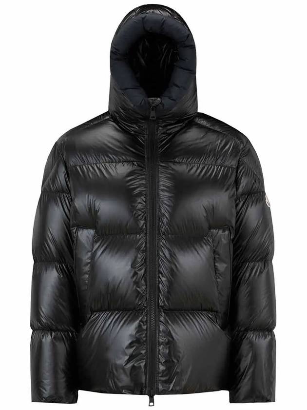 Damavand arm logo patch hooded down jacket glossy black men s padding 1A00234 596FL 999 - MONCLER - BALAAN 2