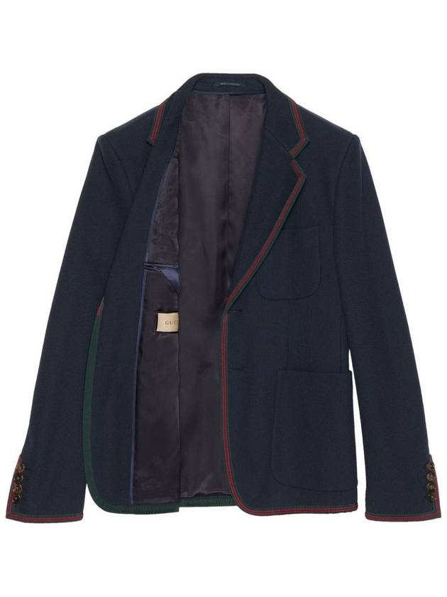 Web Cotton Jersey Jacket Navy - GUCCI - BALAAN 3