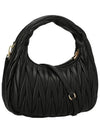 Wander Matelasse Nappa Leather Mini Hobo Tote Bag Black - MIU MIU - BALAAN 4