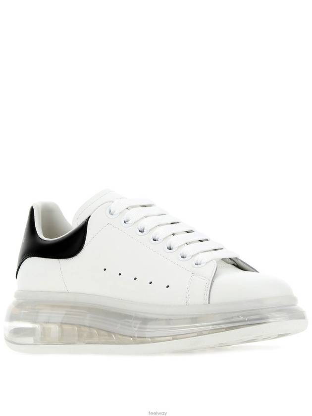 Oversized Clear Sole Low Top Sneakers Black White - ALEXANDER MCQUEEN - BALAAN 5