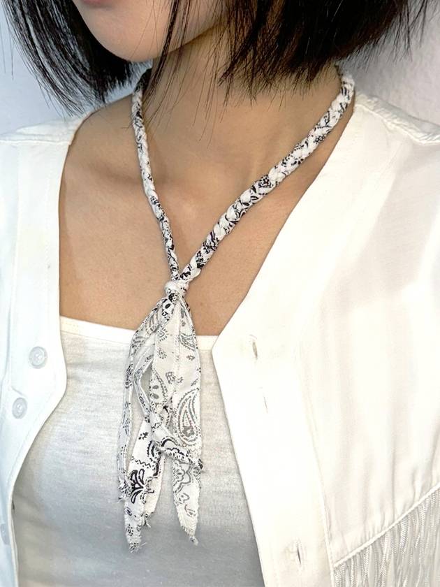 Handmade Paisley Bandana Note Necklace White - S SY - BALAAN 3