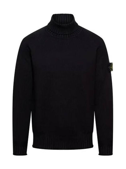 Logo Wappen Patch Cotton Turtleneck Black - STONE ISLAND - BALAAN 2