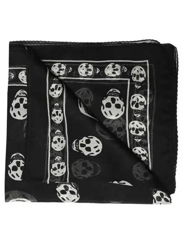 Skull Print Silk Scarf Black - ALEXANDER MCQUEEN - BALAAN 2