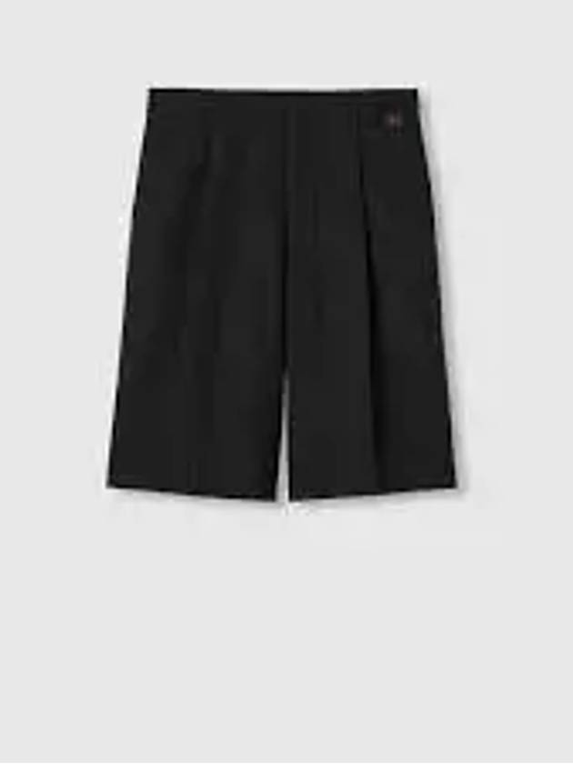 Web Wool Blend Shorts Black - GUCCI - BALAAN 2