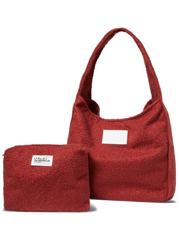 Bucle Wool Pouch Eco Bag Set Coral Red - THE GREEN LAB - BALAAN 10