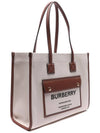 Freya Small Canvas Leather Tote Bag Natural Tan - BURBERRY - BALAAN 4