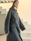 Hooded duffel handmade coat Charcoal - MITTE - BALAAN 6