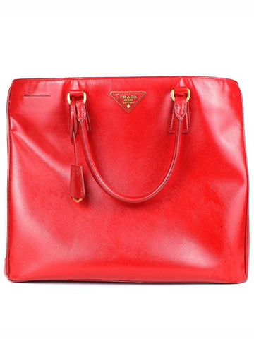 PD Saffiano Lux Bag Large Tote Red PD41BG046 - PRADA - BALAAN 1