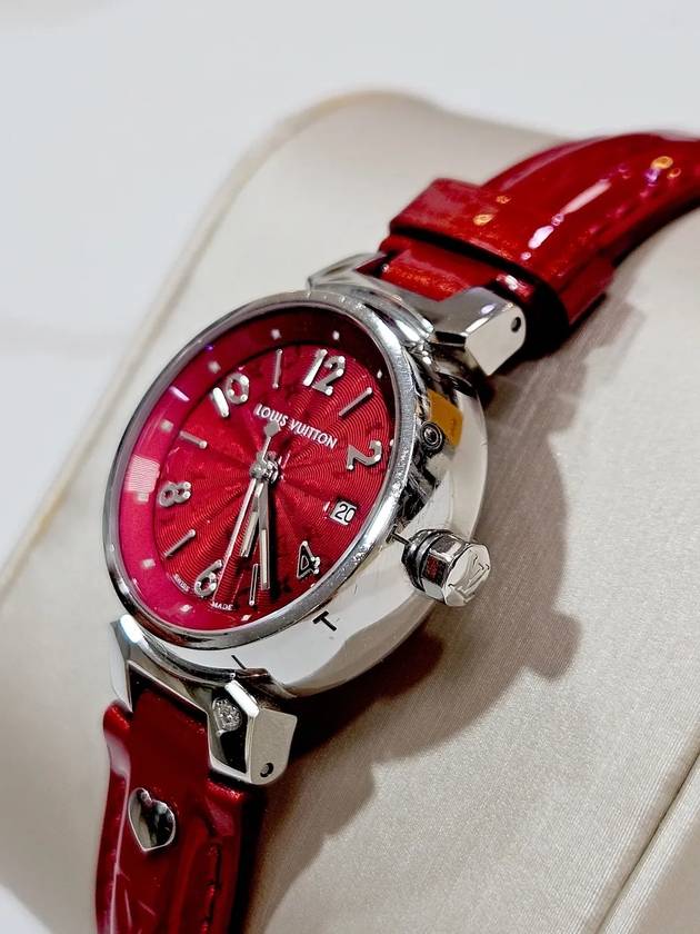 Women s Watch Tambour Hologram One Point Diamond Red 28mm Q121T - LOUIS VUITTON - BALAAN 2