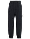 Signature Wappen Patch Cotton Baggy Pants Black - STONE ISLAND - BALAAN 2