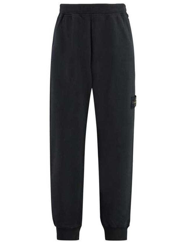 Signature Wappen Patch Cotton Baggy Pants Black - STONE ISLAND - BALAAN 2