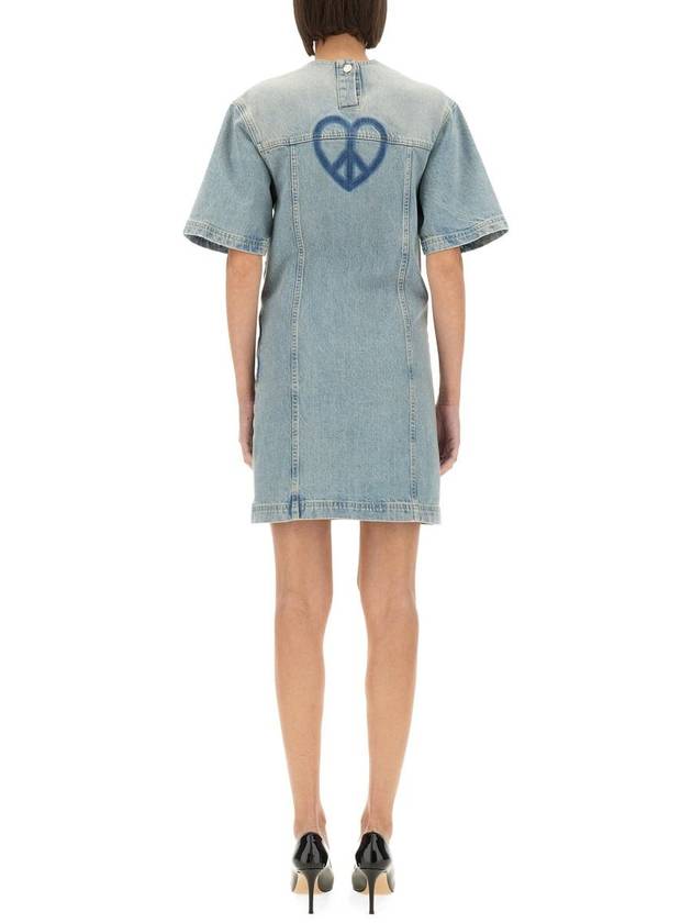 Moschino Jeans Smart Codes Denim Mini Dress - MOSCHINO - BALAAN 3