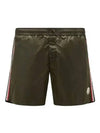 Genius Logo Patch Swim Shorts Khaki - MONCLER - BALAAN 1