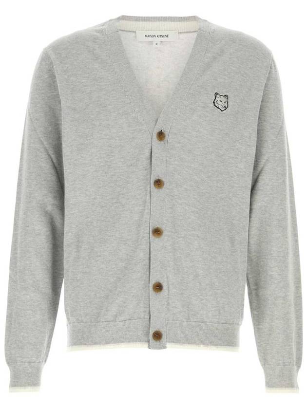 Bold Fox Head Cotton Cardigan Grey - MAISON KITSUNE - BALAAN 2