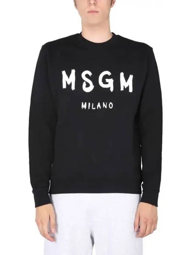 Milano Brushed Logo Sweatshirt Black - MSGM - BALAAN 3