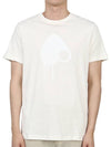 Augustine Logo Print Short Sleeve T-Shirt Ivory - MOOSE KNUCKLES - BALAAN 4