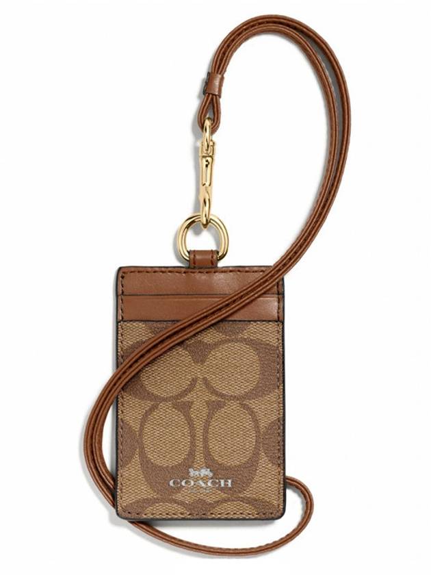 Lanyard necklace card wallet light brown - COACH - BALAAN 1