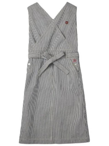 Striped denim dress black white - KENZO - BALAAN 1