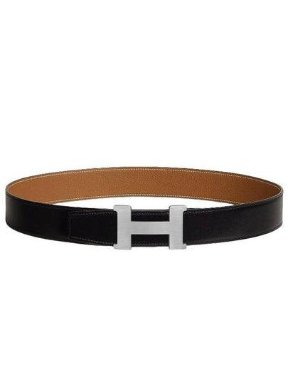 Constance Buckle Reversible Leather Strap 38mm Leather Noir - HERMES - BALAAN 2